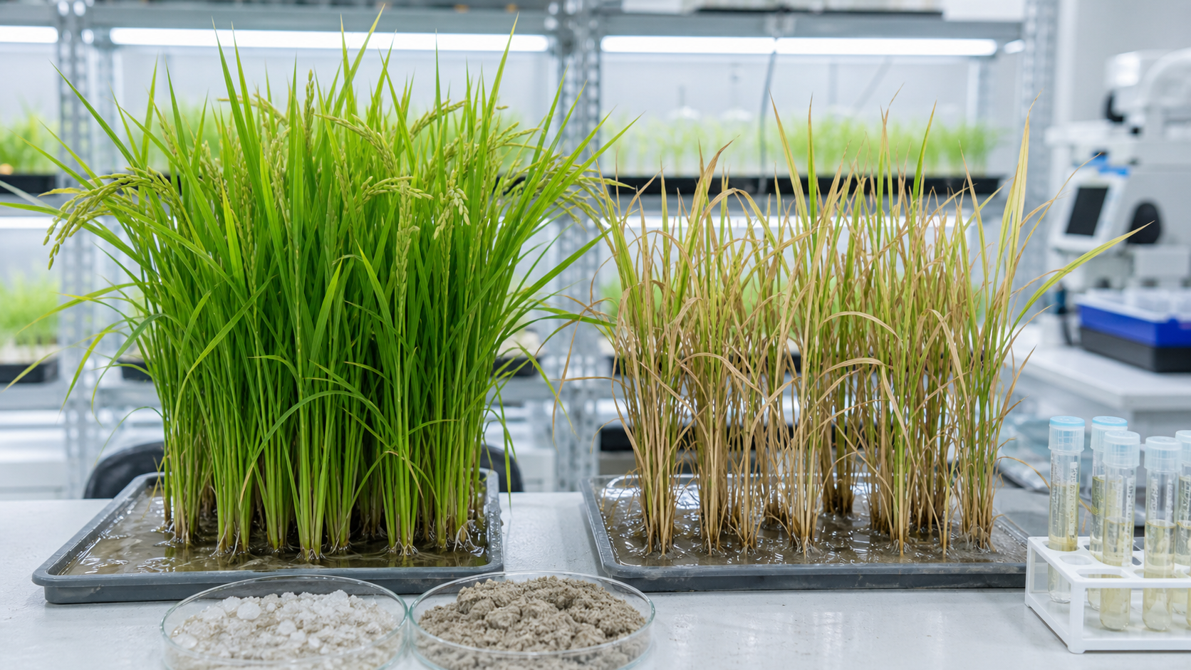 Salt-tolerant rice and saline-alkali stress mechanisms